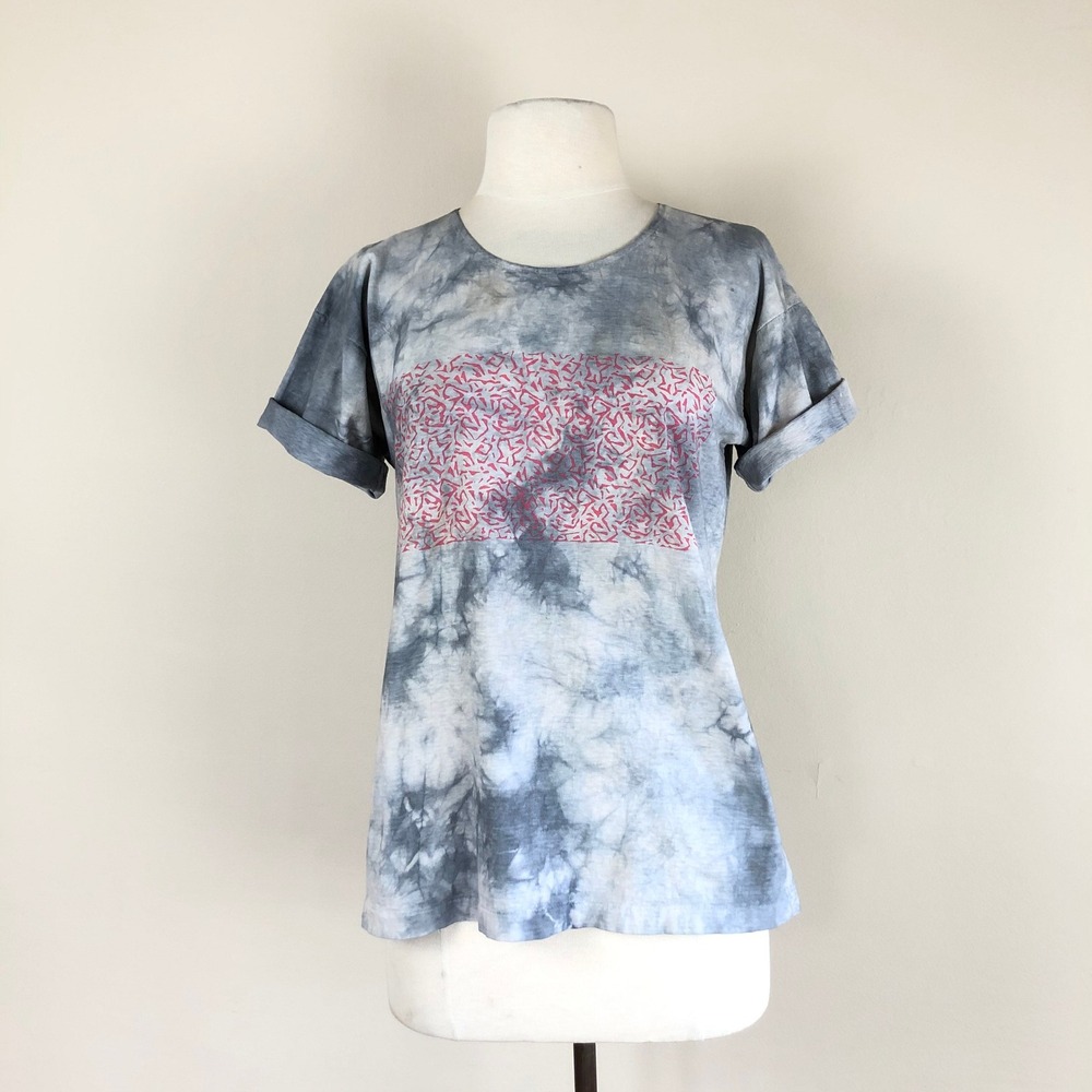 vintage 90s tie dye tee | 1990s abstract art t shirt | grunge hippie Top Cotton - Picture 7 of 8